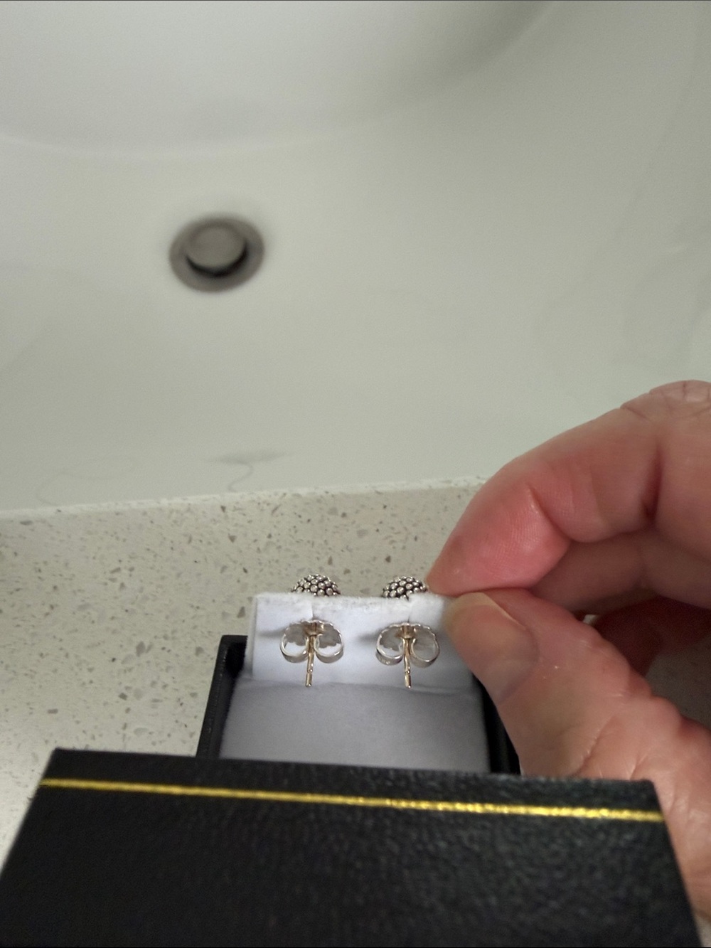 LAGOS Silver Beaded Dome Stud Earrings box nic - Picture 2 of 3